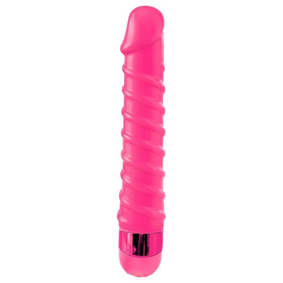 Classix Candy Twirl - sex spiralni dildo vibrator (ružičasti)