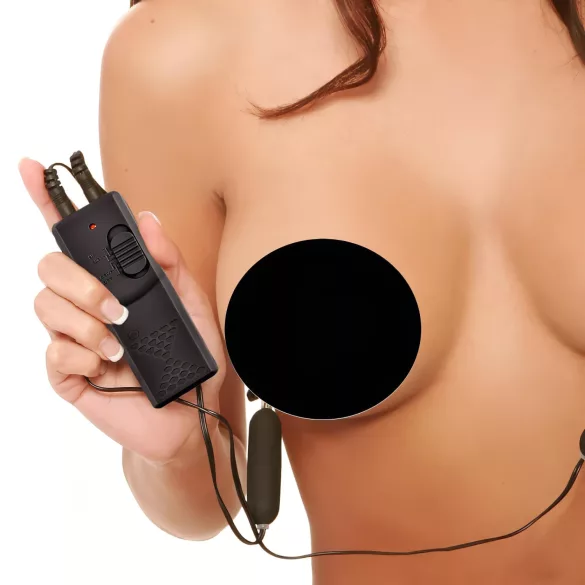 Fetish - vibrirajuće kvačice za bradavice - crna