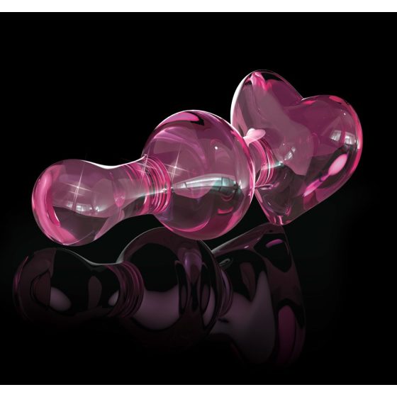 Icicles br. 75 - slatki, stakleni analni dildo (roza)