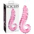 Icicles No. 24 - rebreni stakleni dildo s jezikom (roza)