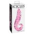 Icicles No. 24 - rebreni stakleni dildo s jezikom (roza)