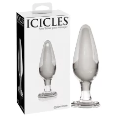 Icicles br. 26 - stožasti, stakleni analni čep (prozirni)