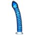 Icicles No. 29 - spiralno stakleno dildo za penis (plavo)