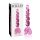 Icicles No. 43 - stakleni dildo s perlama i srcem (roza)