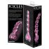 Icicles No. 43 - stakleni dildo s perlama i srcem (roza)