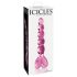 Icicles No. 43 - stakleni dildo s perlama i srcem (roza)