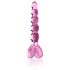 Icicles No. 43 - stakleni dildo s perlama i srcem (roza)