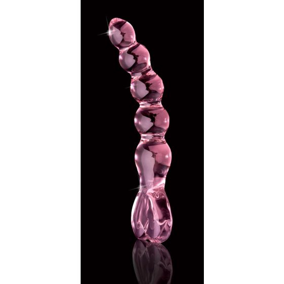 Icicles br. 43 - perlasti stakleni dildo (roza)