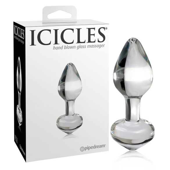 Icicles No. 44 - stožasti, stakleni analni čep (prozirni)
