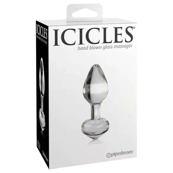 Icicles No. 44 - stakleni analni čep s konusom - prozirni