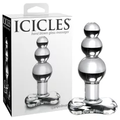   Icicles No. 47 - analni plug s tri kuglice - staklo - prozirni