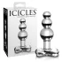Icicles No. 47 - analni plug s tri kuglice - staklo - prozirni