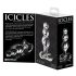 Icicles No. 47 - trostruki stakleni analni čep s perlama (prozirni)