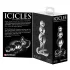 Icicles No. 47 - analni plug s tri kuglice - staklo - prozirni