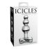 Icicles No. 47 - trostruki stakleni analni čep s perlama (prozirni)