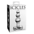 Icicles No. 47 - analni plug s tri kuglice - staklo - prozirni