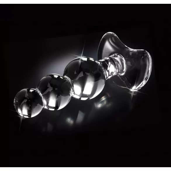 Icicles No. 47 - analni plug s tri kuglice - staklo - prozirni