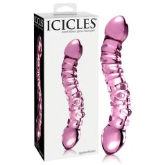   Icicles No. 55 - stakleni dildo za G točku s dva kraja - roza