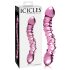 Icicles No. 55 - dvosmjerni, G-točka stakleni dildo (ružičasti)