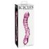 Icicles No. 55 - dvosmjerni, G-točka stakleni dildo (ružičasti)