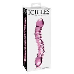   Icicles br. 55 - stakleni dildo s dvije strane, G-točka (roza)