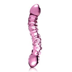   Icicles br. 55 - stakleni dildo s dvije strane, G-točka (roza)