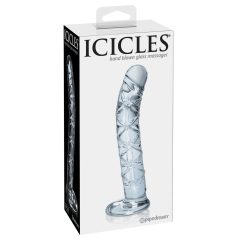 Icicles br. 60 - stakleni dildo za penis (proziran)