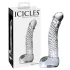 Icicles No. 61 - stakleni dildo s testisima i penisom - prozirni