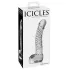 Icicles No. 61 - stakleni dildo s testisima i penisom - prozirni