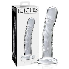 Icicles br. 62 - stakleni dildo za penis (proziran)