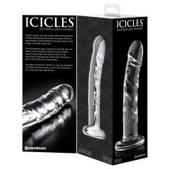 Icicles br. 62 - stakleni dildo za penis (proziran)