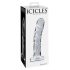 Icicles No. 62 - stakleni dildo s penisom - prozirno