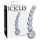Icicles No. 66 - zakrivljeni, kuglasti stakleni dildo (proziran)