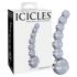 Icicles No. 66 - zakrivljeni, kuglasti stakleni dildo (proziran)
