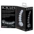 Icicles No. 66 - zakrivljeni, kuglasti stakleni dildo (proziran)