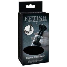 Fetish Super Suckers - pumpica za bradavice (crno-prozirna)