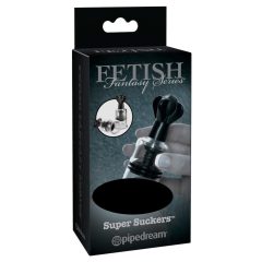Fetish Super Suckers - sisaljka za bradavice (crno-prozirno)