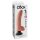 King Cock 9 - savitljivi vibrator s vakuumskom bazom (26 cm) - prirodna boja