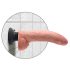 King Cock 9 - savitljivi vibrator s vakuumskom bazom (26 cm) - prirodna boja