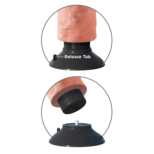 King Cock - Vibrator s vakuumskom bazom, fleksibilan - 26 cm - natur