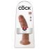 King Cock 9 - realistični dildo sa vakumskom bazom (23 cm) - tamna prirodna boja