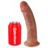 King Cock 9 - realistični dildo sa vakumskom bazom (23 cm) - tamna prirodna boja