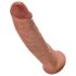 King Cock 9 - realistični dildo sa vakumskom bazom (23 cm) - tamna prirodna boja