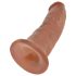 King Cock 9 - realistični dildo sa vakumskom bazom (23 cm) - tamna prirodna boja