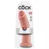 King Cock - dildó s velikom vakuumskom bazom - 25 cm - natur