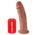 King Cock 10 - veliki dildo s vakuumskim podnožjem (25 cm) - tamna boja kože