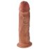 King Cock 10 - veliki dildo s vakuumskim podnožjem (25 cm) - tamna boja kože
