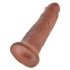 King Cock 10 - veliki dildo s vakuumskim podnožjem (25 cm) - tamna boja kože
