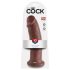 King Cock 10 - veliki dildo s vakuumskom bazom (25cm) - smeđi