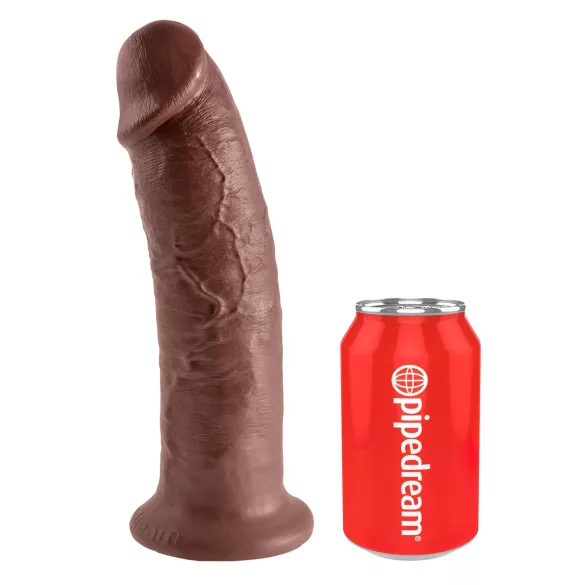 King Cock - realistični dildo s velikom vakuumskom podlogom - 25 cm - smeđi